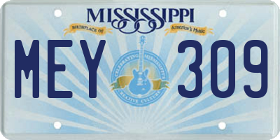 MS license plate MEY309