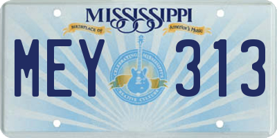 MS license plate MEY313