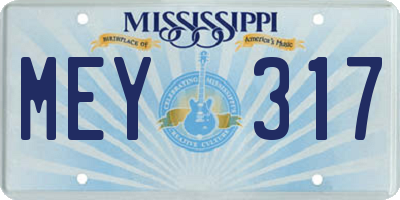 MS license plate MEY317