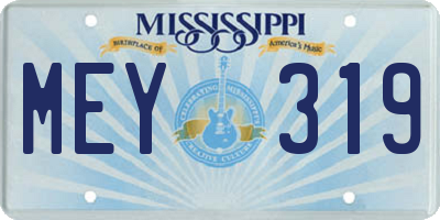 MS license plate MEY319