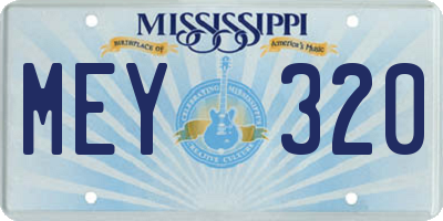 MS license plate MEY320