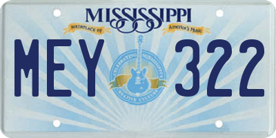 MS license plate MEY322