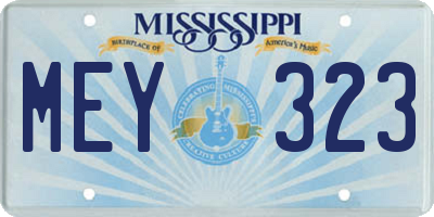 MS license plate MEY323