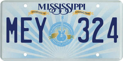 MS license plate MEY324