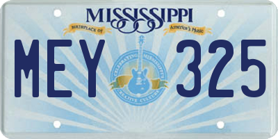 MS license plate MEY325