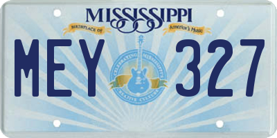 MS license plate MEY327