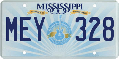 MS license plate MEY328