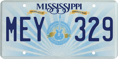 MS license plate MEY329