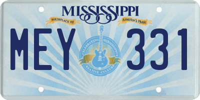 MS license plate MEY331