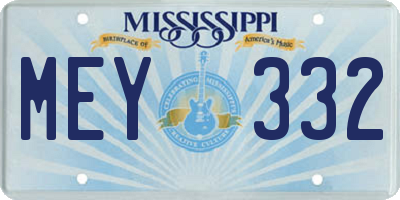 MS license plate MEY332