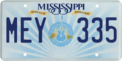 MS license plate MEY335