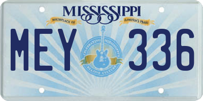 MS license plate MEY336