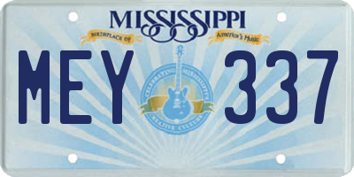MS license plate MEY337