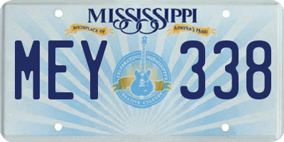 MS license plate MEY338