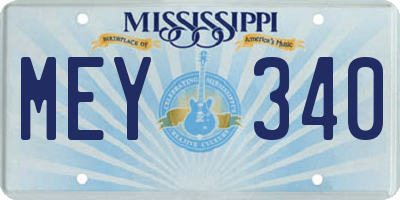 MS license plate MEY340