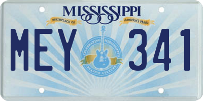 MS license plate MEY341