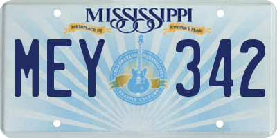 MS license plate MEY342