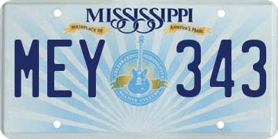 MS license plate MEY343