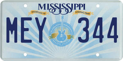 MS license plate MEY344