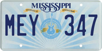 MS license plate MEY347