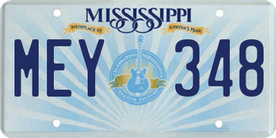 MS license plate MEY348