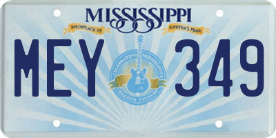 MS license plate MEY349