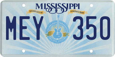 MS license plate MEY350