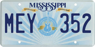 MS license plate MEY352