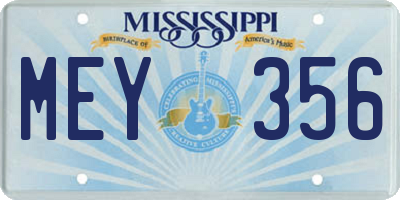 MS license plate MEY356