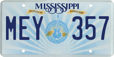 MS license plate MEY357