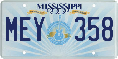 MS license plate MEY358