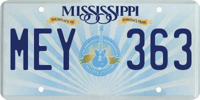 MS license plate MEY363