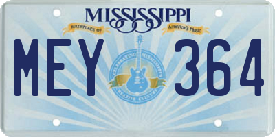 MS license plate MEY364
