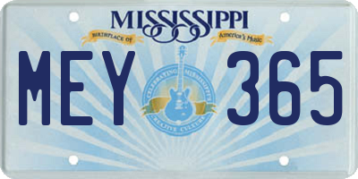MS license plate MEY365
