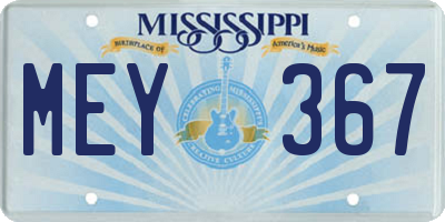 MS license plate MEY367