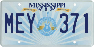 MS license plate MEY371