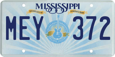 MS license plate MEY372
