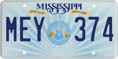 MS license plate MEY374