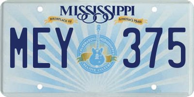 MS license plate MEY375