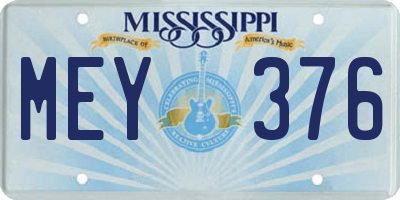 MS license plate MEY376