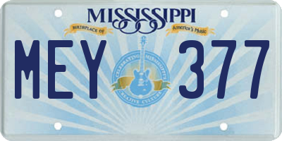 MS license plate MEY377