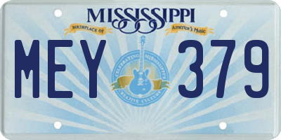 MS license plate MEY379