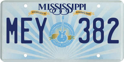 MS license plate MEY382