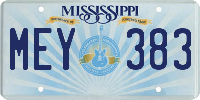 MS license plate MEY383