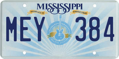 MS license plate MEY384