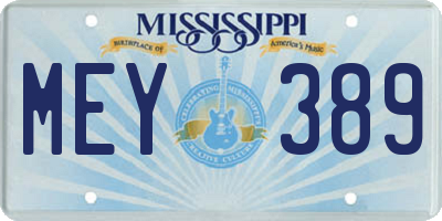 MS license plate MEY389