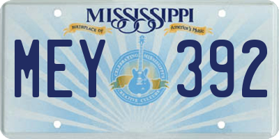 MS license plate MEY392