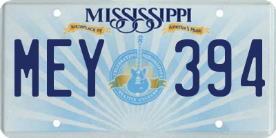 MS license plate MEY394