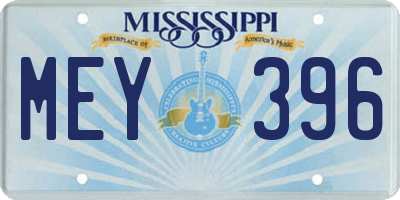 MS license plate MEY396