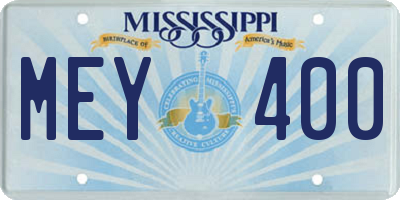 MS license plate MEY400